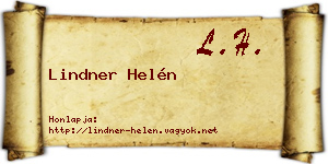 Lindner Helén névjegykártya